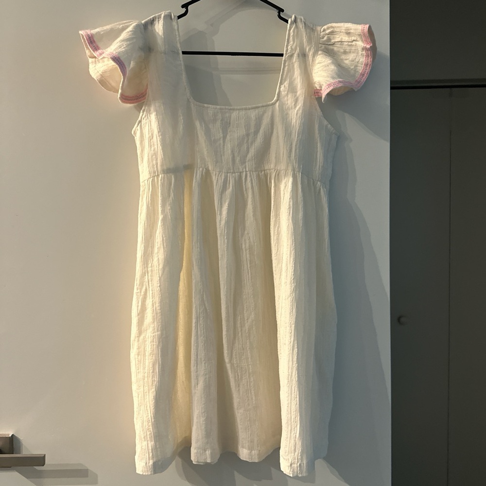 Pitusa pítusa White Flutter Sleeve Smocked Mini Dress or Tunic